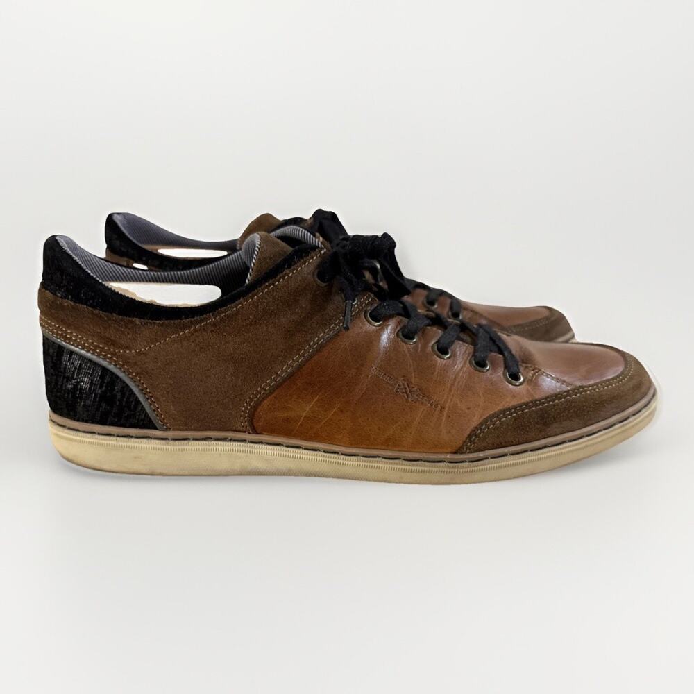 Bullboxer Drestyn Men's 11 Sneakers Brown Leather Lace Up Suede Low Top Shoes